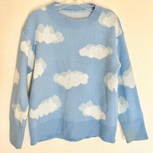 Pastel blue knit cloud sweater